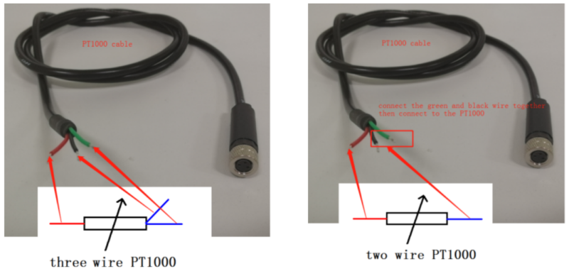 Picture 4 wiring definitions of PT1000 cable